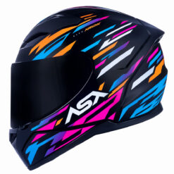 CAPACETE ASX CITY ARROW PRETO BRILHO LARANJA/ROSA