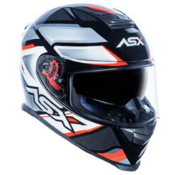 CAPACETE ASX EAGLE SV FAST BRILHO PRETO/CINZA/VERMELHO